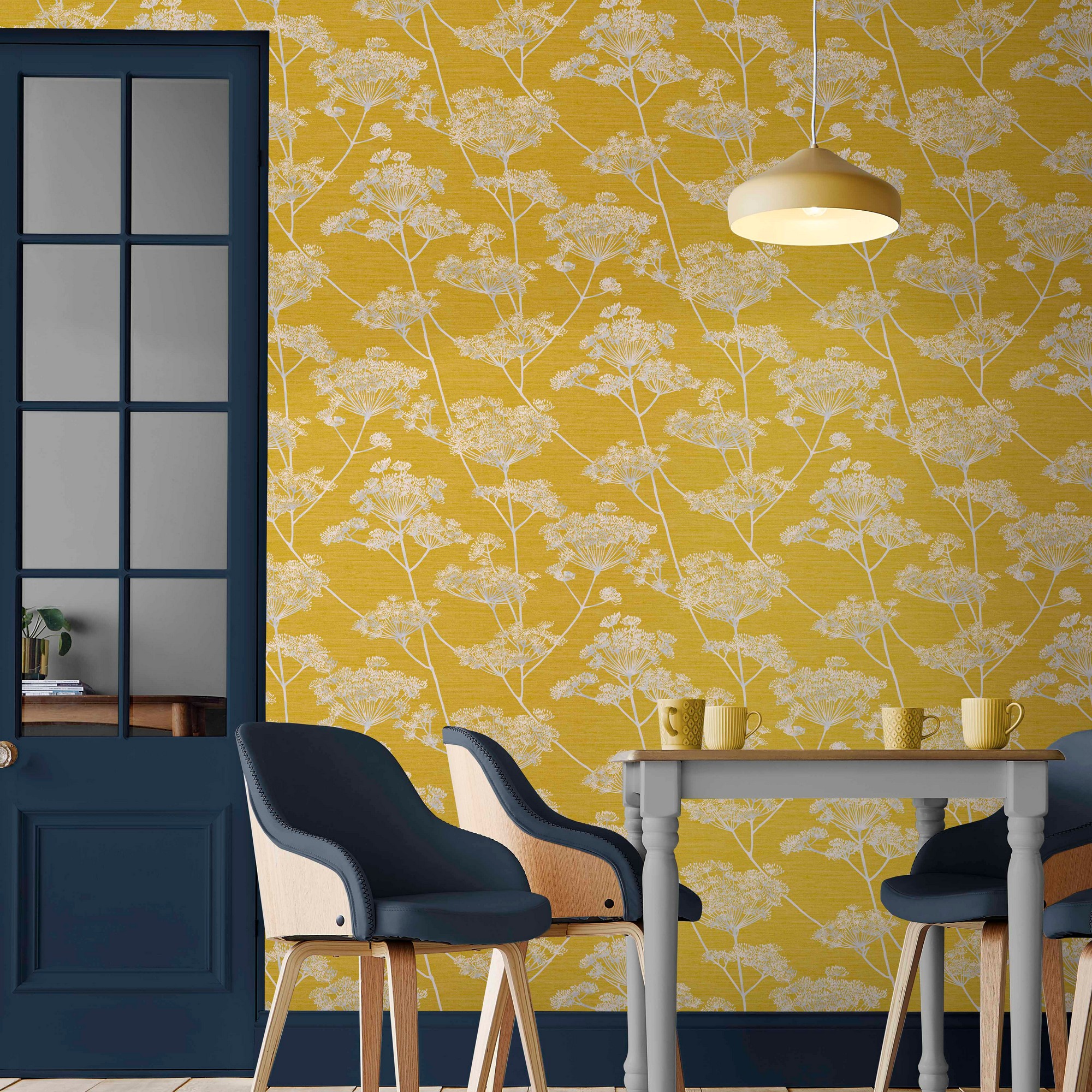 Hortus Wallpaper 112206 By Graham Brown In Mustard Yellow